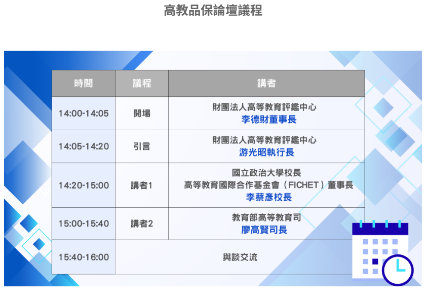 高教品保論壇 大學校務評鑑談高教國際化策略